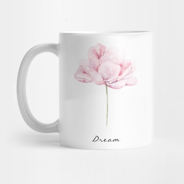 Floral art with "Dream" quote by PeachAndPatches